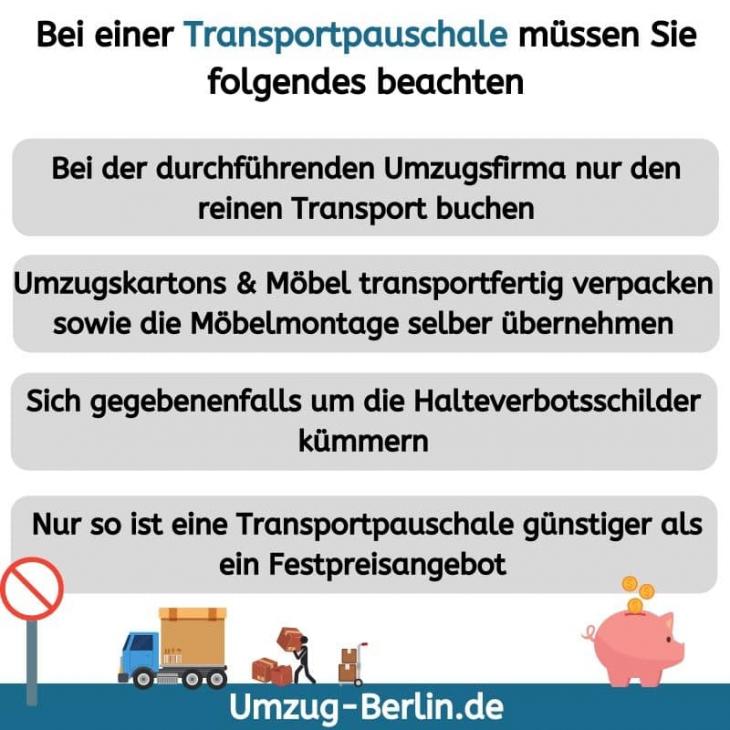 Bei einer Transportpauschale müssen Sie folgende Dinge beachten