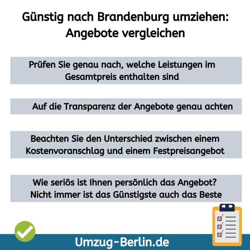 Günstig nach Brandenburg umziehen: Angebote vergleichen